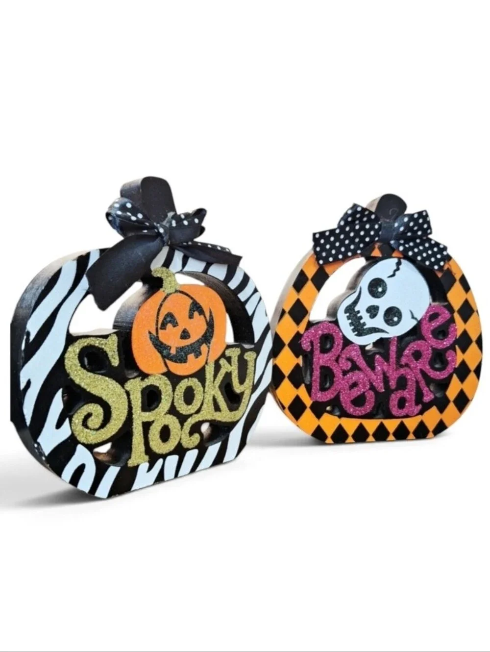 Halloween Spooky Beware Pumpkin Decor Set
